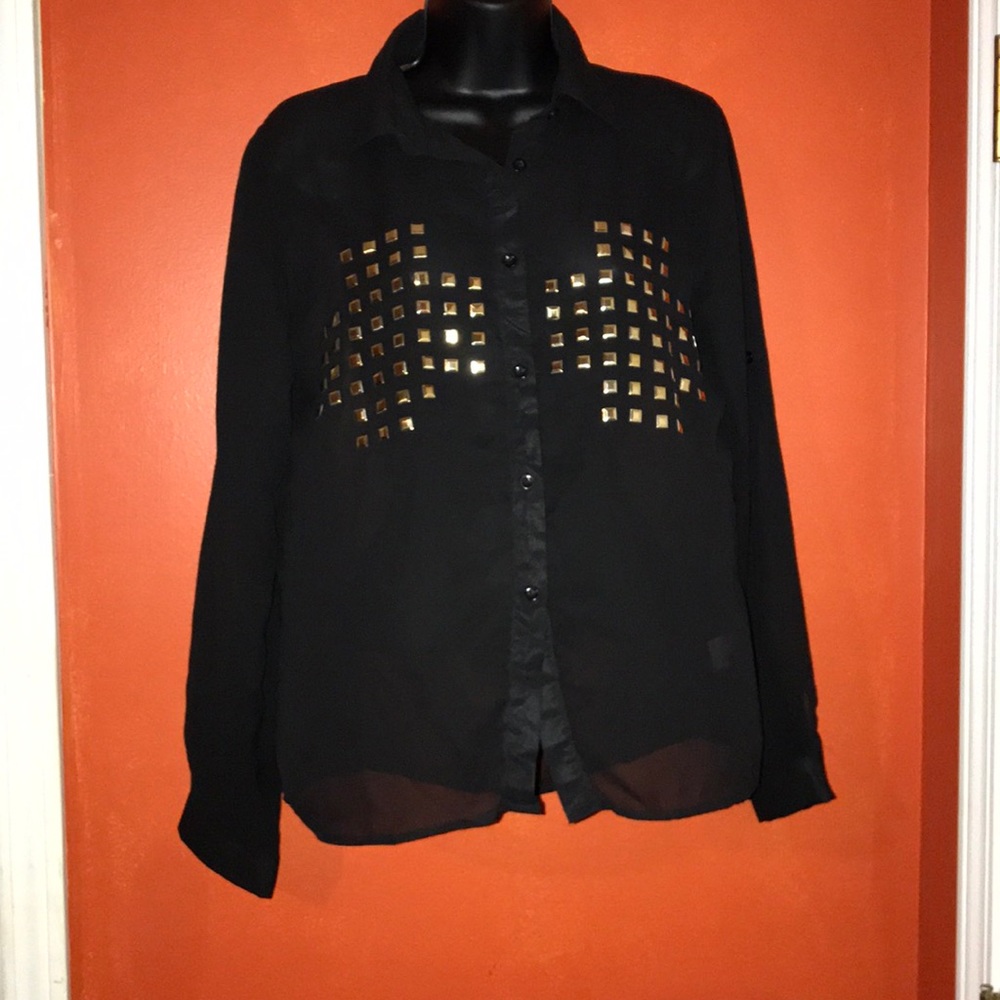 Black See through Blouse